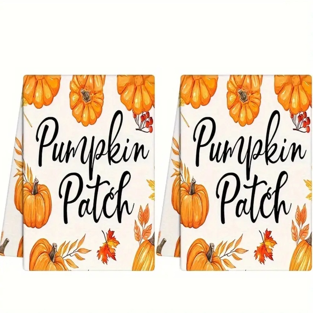 New Set of 2 Pumpkin Patch Dish Towels